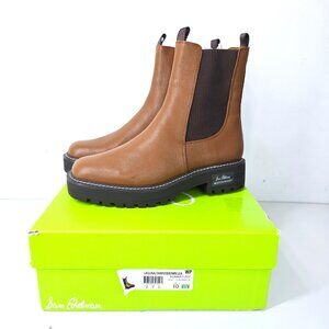 Sam Edelman Laguna Tawny Brown Leather Chelsea Boots Waterproof New in Box